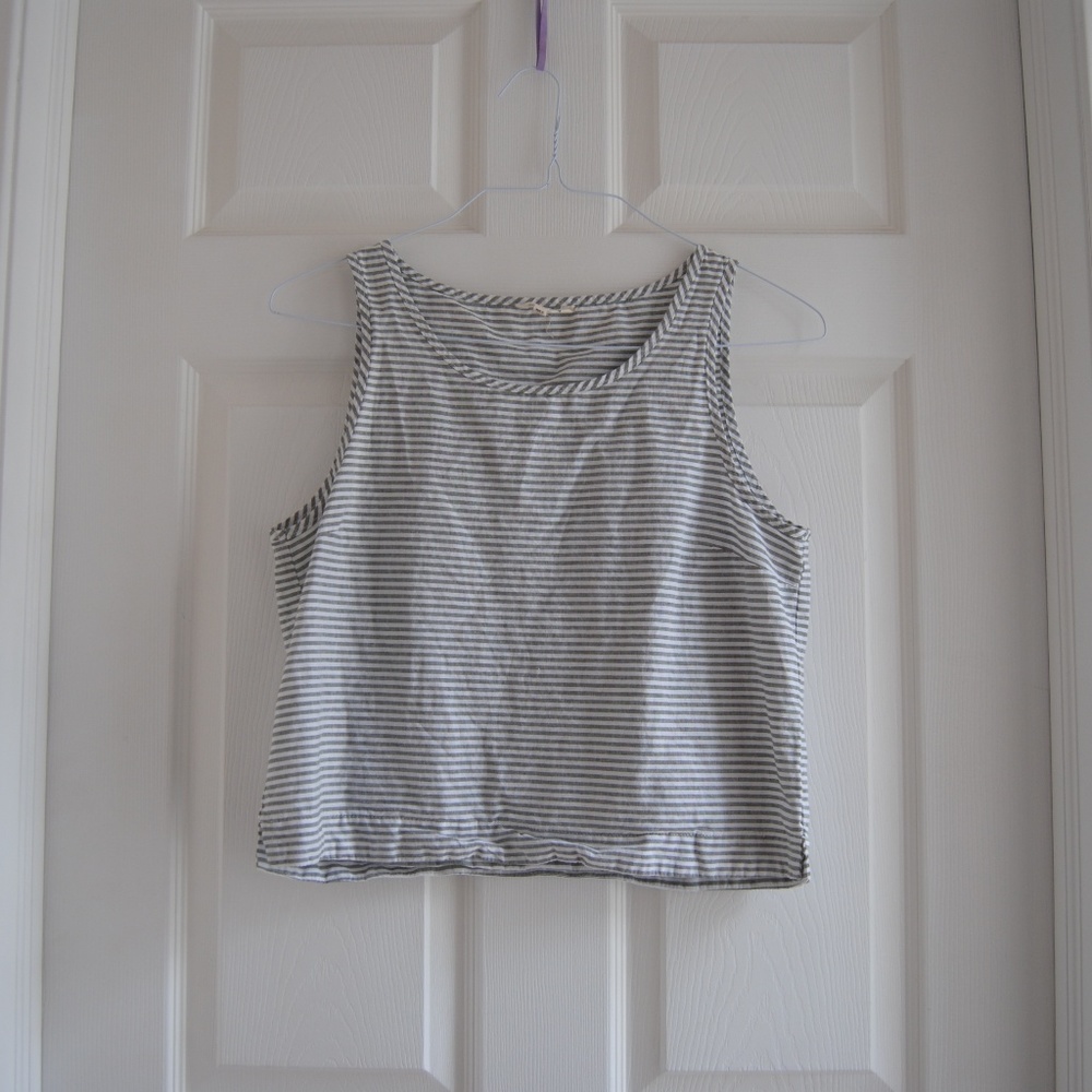 Bridge & Burn Meridian Olive Stripe Tank Top - M